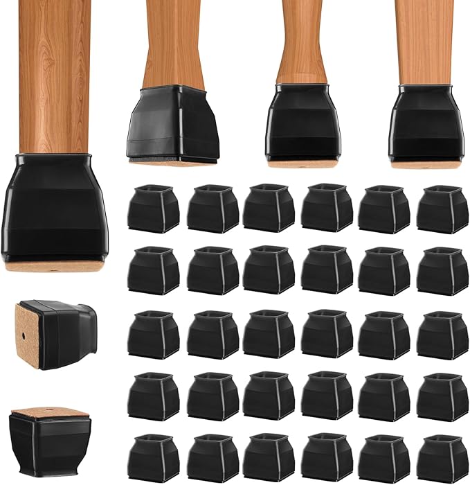 BALEINE 32 Pack Silicone Chair Leg Floor Protectors, Stool Leg Protectors Cap by BALEINE