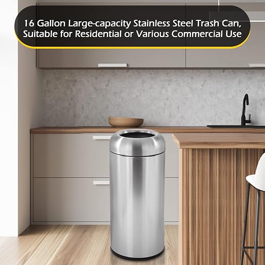 Dyna-Living Large Trash Can Outdoor Stainless Steel Garbage Can - Image 3