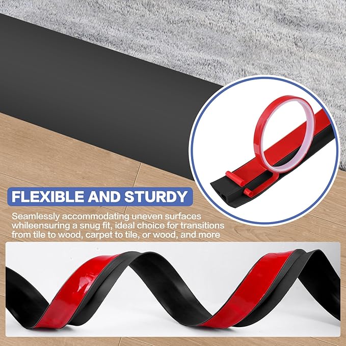 Floor Transition Strip Vinyl Door Threshold Ramp Self Adhesive Carpet Edging - Image 4