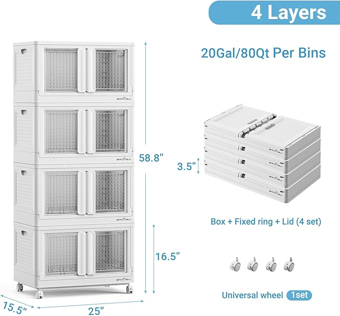 BROVIEW 400Qt Stackable Storage Bins - Image 3