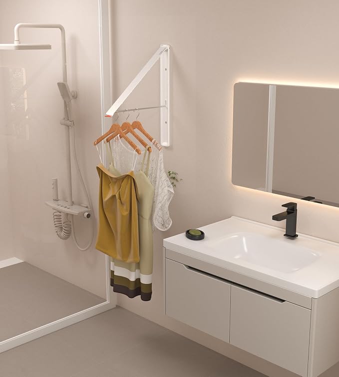 Dr.DJ Clothes Drying Rack Wall Mounted, Retractable & Foldable Clothes Hanger - Image 4