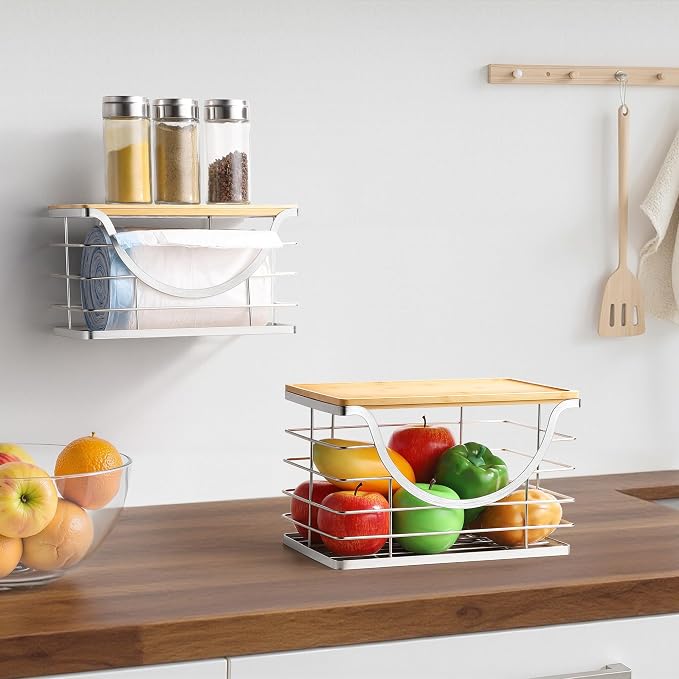 Extra Large Trash Bag Holder Stackable Kitchen Storage Slive, 2 Pack Wall - Image 3