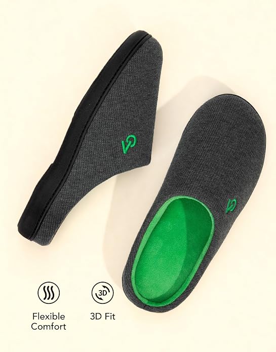 VeraCosy Men's Two-Tone Memory Foam House Slippers Indoor Outdoor Durable - Image 5