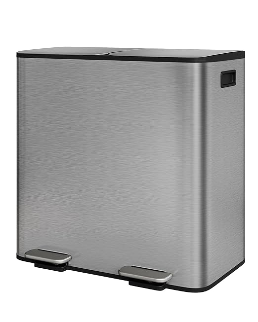 GarveeHome 2 x 10.6 gal Stainless Steel Double Trash Can by GarveeHome