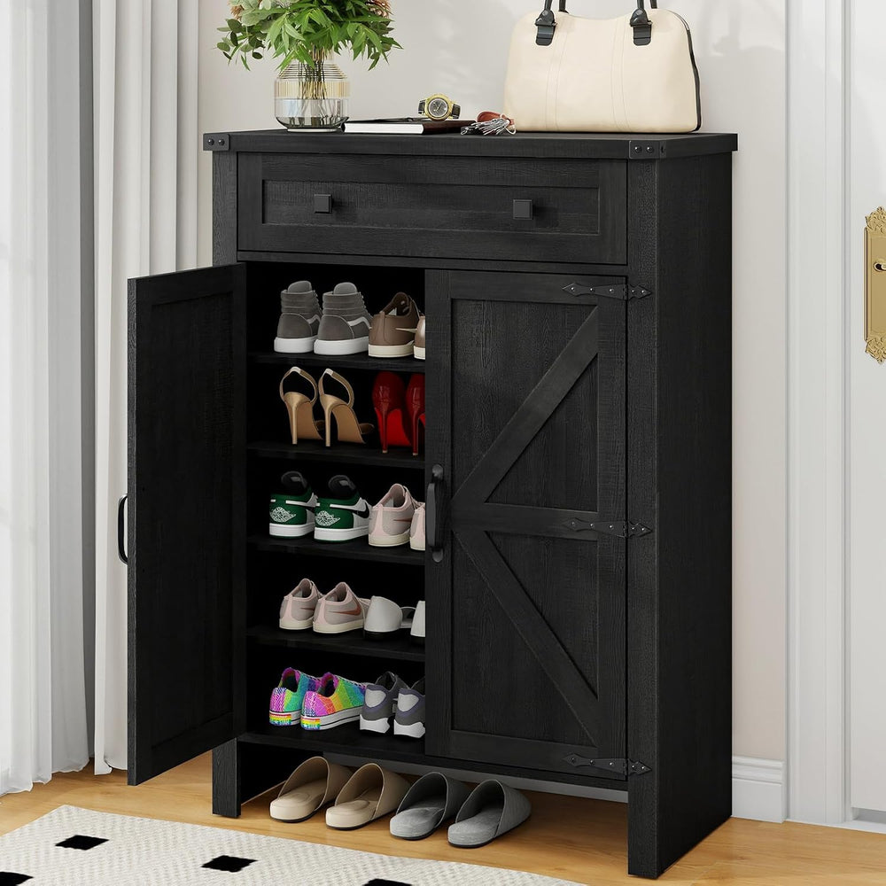 Halitaa Shoe Cabinet, Farmhouse Shoe Storage Organizer, Shoe Storage Cabinet ...