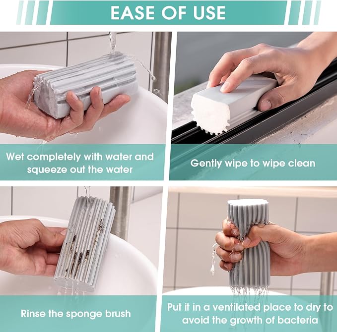 6 Pack Damp Dusting Sponge Duster, Reusable Household Cleaning Sponge Tool - Image 4