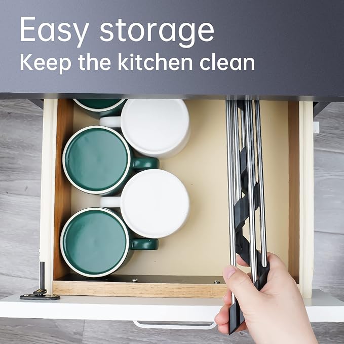 Tomorotec Foldable Stainless Steel Triangle Roll-Up Dish Drying Rack - Image 6