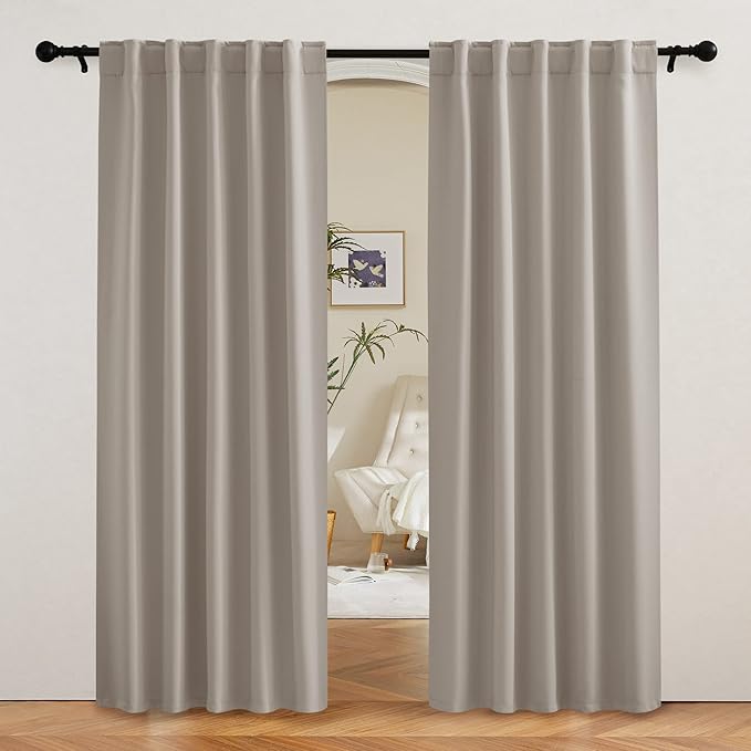 RYB HOME Blackout Curtains 80 inches Long Thermal Insulating Large Window by RYBHOME