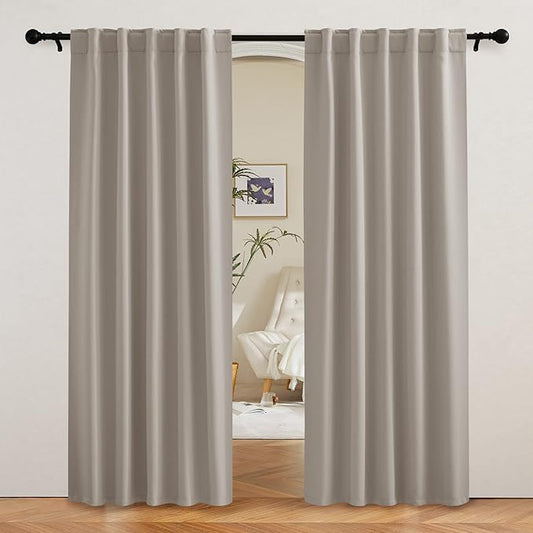 RYB HOME Blackout Curtains 80 inches Long Thermal Insulating Large Window by RYBHOME