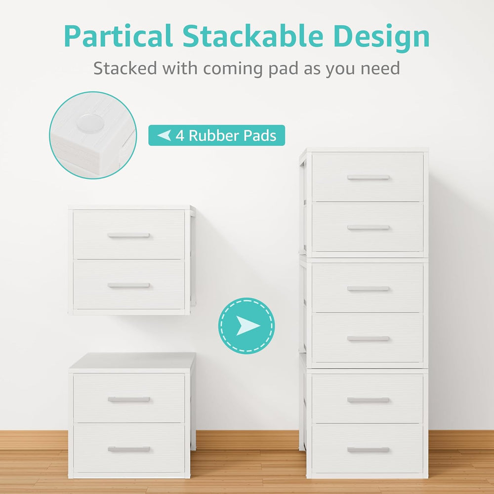 BOLUO Stackable Storage Drawers Narrow Closet Organizers and Storage Fabric W...