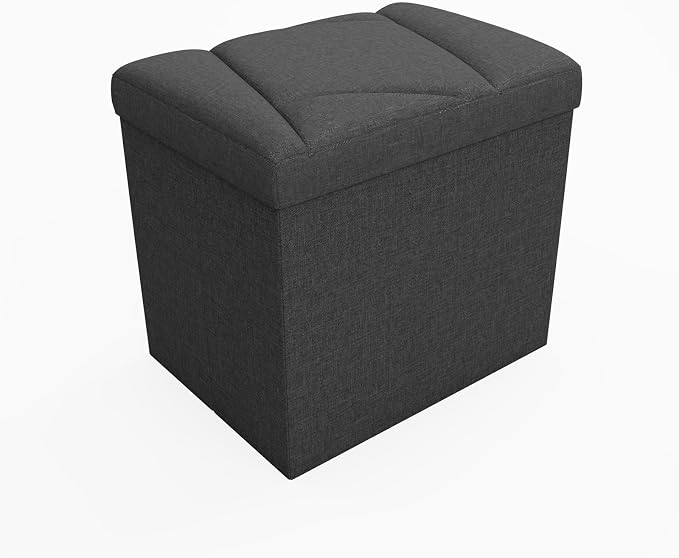 Folding Storage Ottoman Bench, 15 Inches End of Bed Bench, Folding Ottoman by Unknown