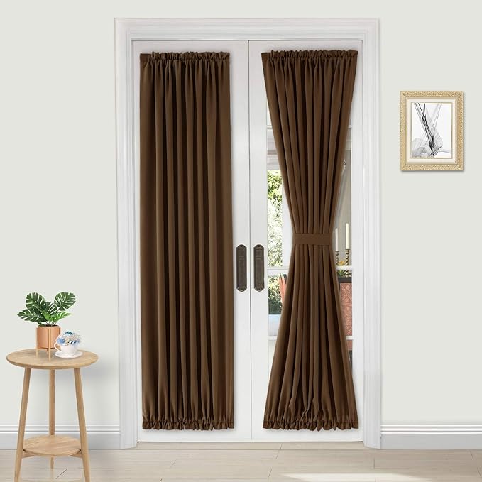 DWCN French Door Curtains – Rod Pocket Thermal Blackout Curtain by DWCN
