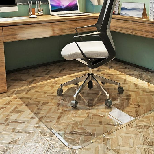 Exclusive Beveled Edge Glass Chair Mat by ClearlyInnovative