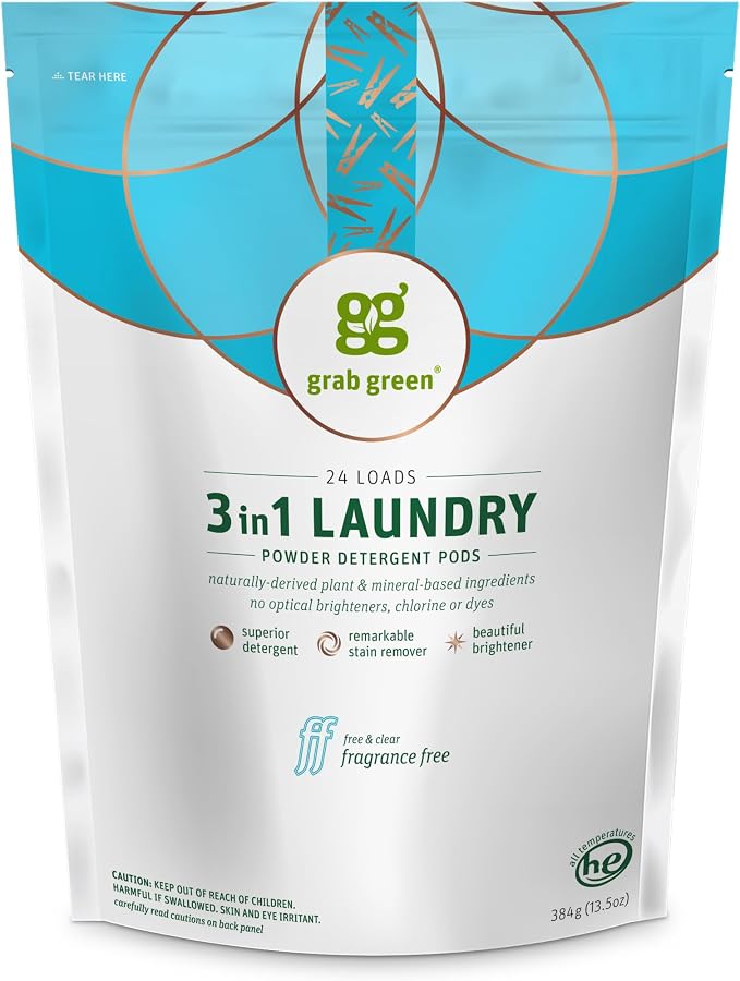 Grab Green 3-in-1 Laundry Detergent Pods, Fragrance Free, Plant and Mineral - Image 2