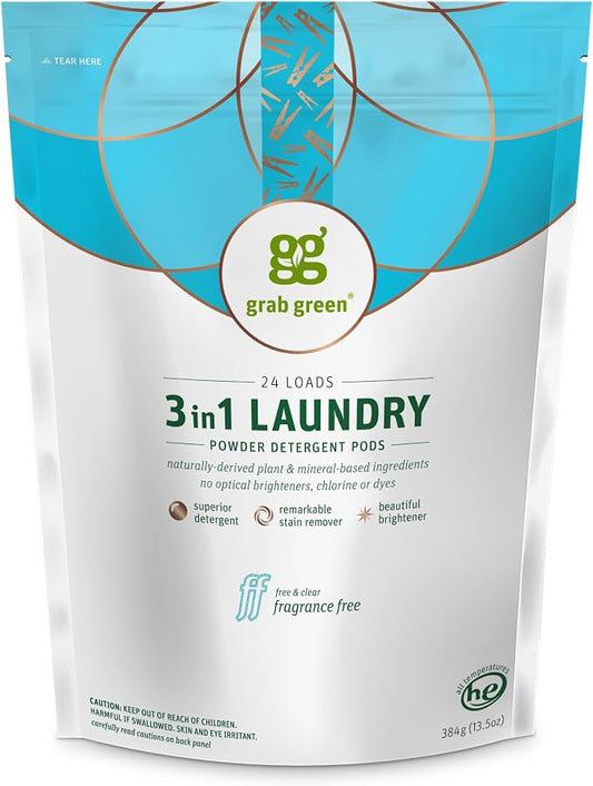 Grab Green 3-in-1 Laundry Detergent Pods, Fragrance Free, Plant and Mineral - Image 2