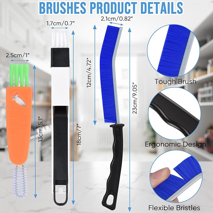 6Pcs Crevice Cleaning Brush, Cleaning Supplies Cleaning Brush Tools Crevice - Image 6