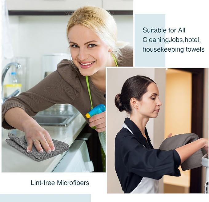 200 Pieces Microfiber Cleaning Cloths Bulk Absorbent Microfiber Towels Reusable - Image 4