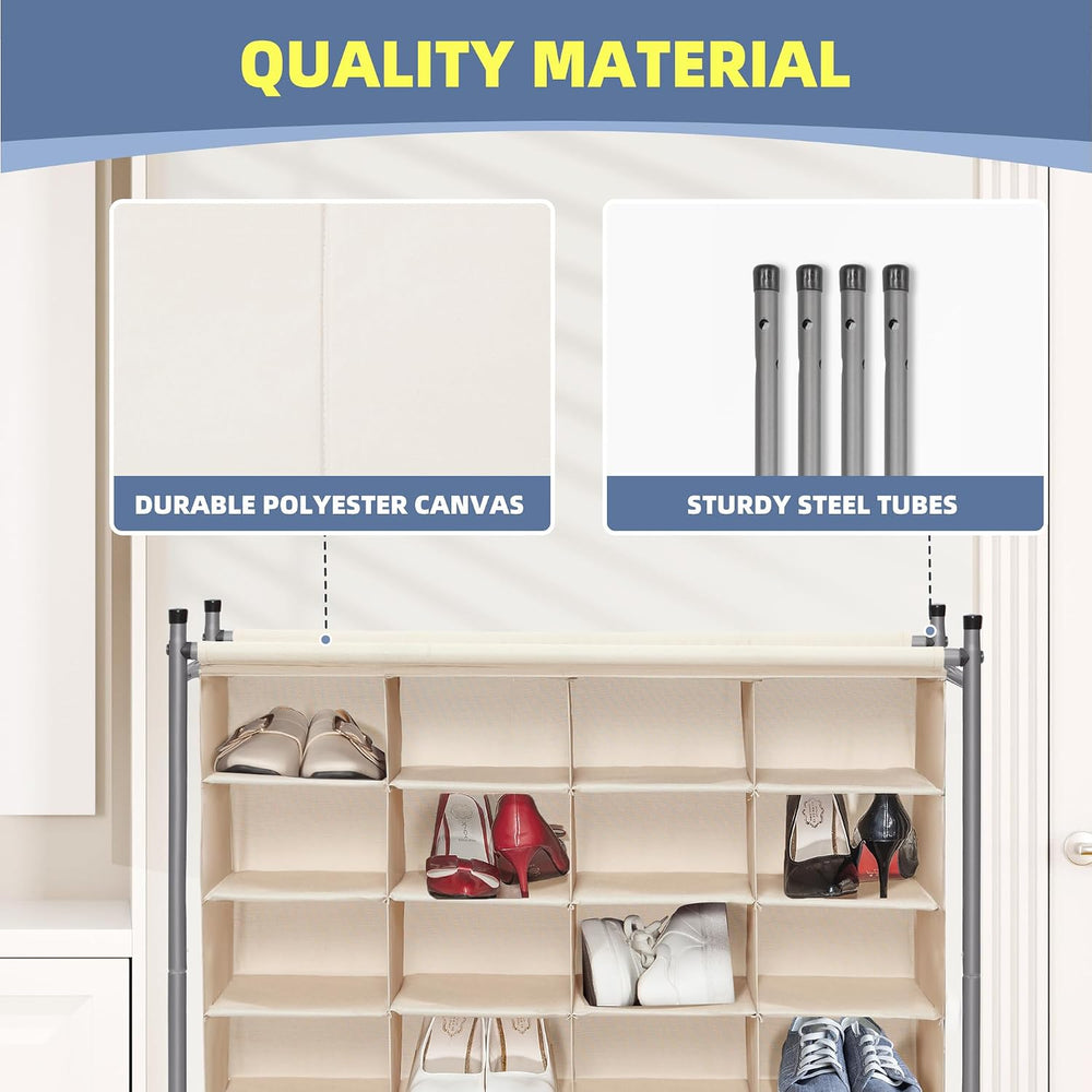 STORAGE MANIAC Stackable Shoe Cubby Organizer, Free Standing Shoe Cube Rack f...