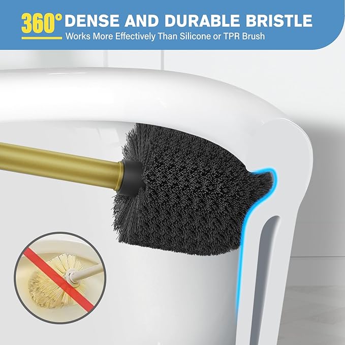 UPTRONIC Toilet Brush, Aluminum Alloy Toilet Brush and Holder Set - Image 3