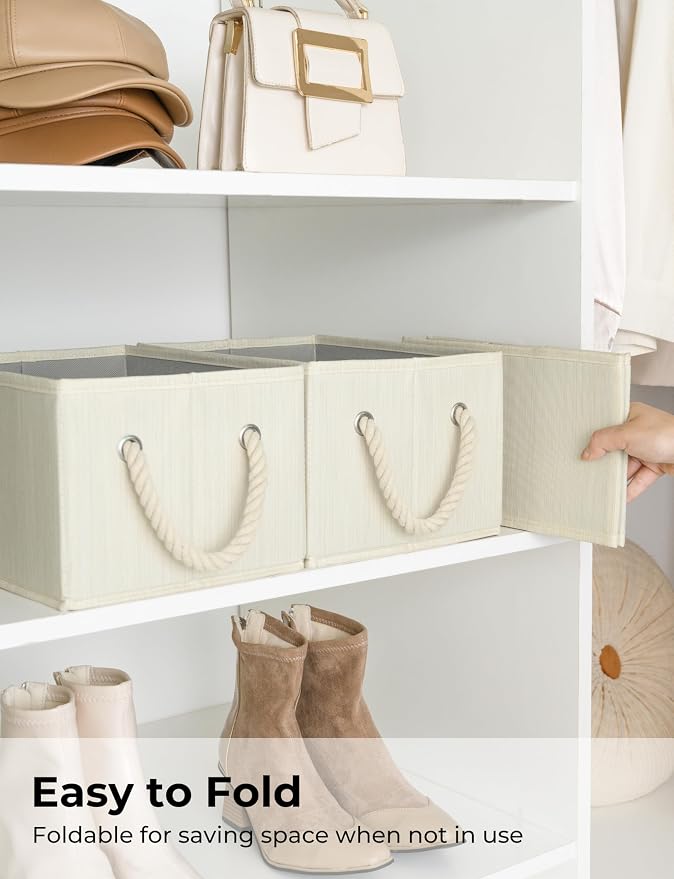 StorageWorks Storage Baskets for Shelves, Foldable Fabric Closet Storage Bins - Image 4