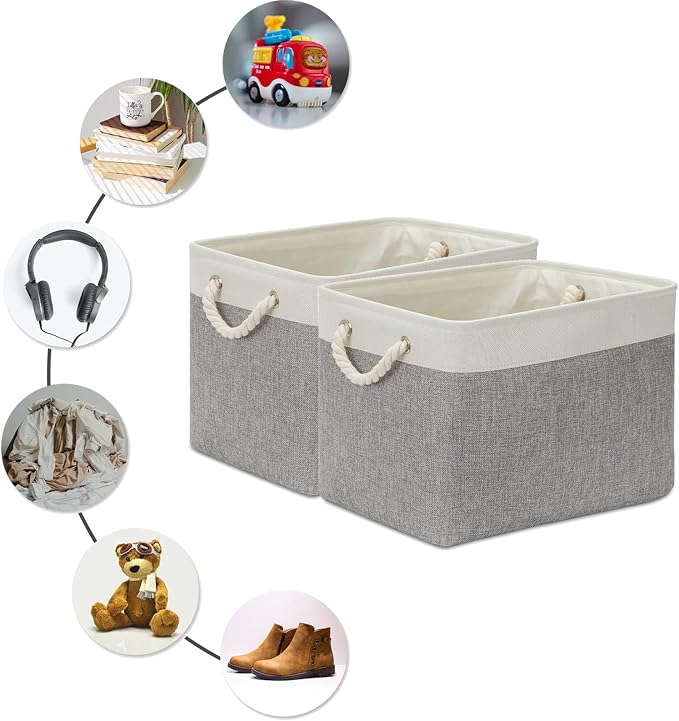 DULLEMELO Storage Baskets for Organizing 16x12x12 Large Fabric Storage Bins - Image 7