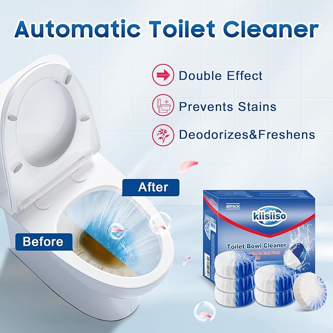 KIISIISO Toilet Bowl Cleaners 40 PACK, Long-Lasting Toilet Bowl Cleaner Tablets - Image 3