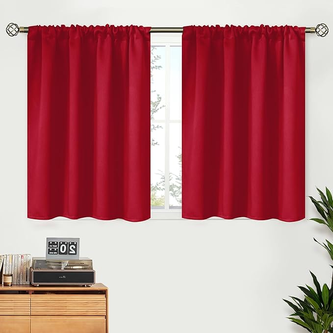 BGment Red Short Blackout Curtains 36 Inches Length by BGment