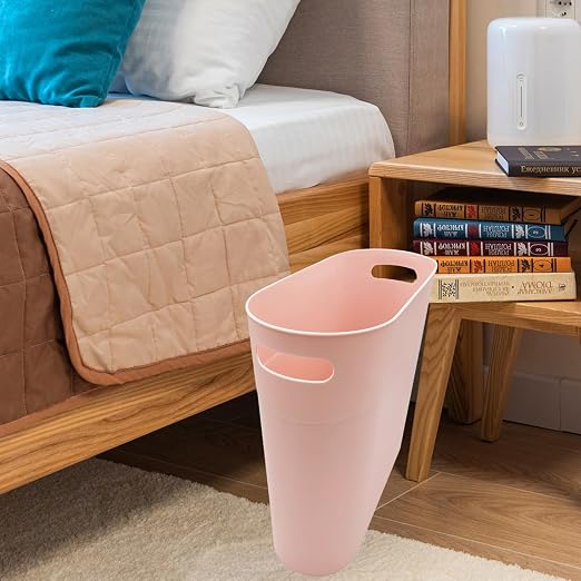 Small Trash Can Plastic Bathroom Wastebasket 3.2 Gallon Slim Garbage Container - Image 2