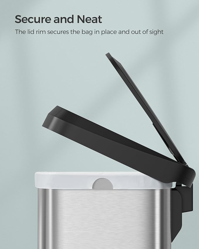 SONGMICS Kitchen Trash Can, 18-Gallon Stainless Steel Garbage Can, - Image 9