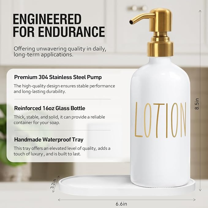 MOMEEMO Bathroom Soap Dispenser Set, Contains Lotion and Hand Soap Dispenser - Image 2