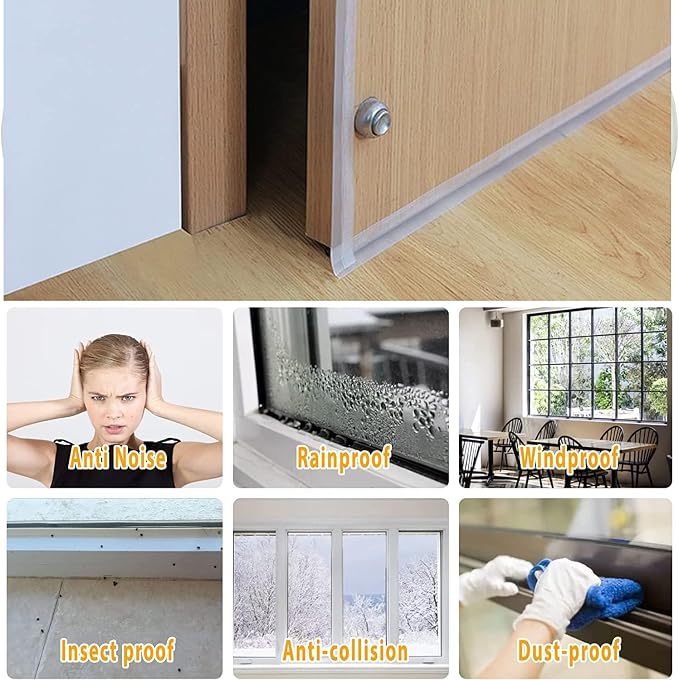 39.37 Ft Door Weather Stripping Door Seal Strip Tape, Silicone Door Draft - Image 4