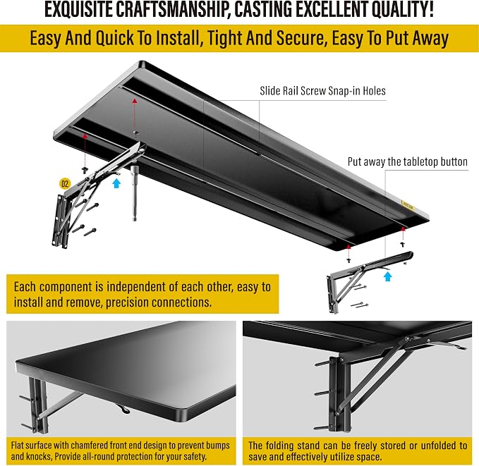 2pack-1.3x4ft Adjustable Rail Type Folding Storage Rack Shelf, Suitable - Image 6