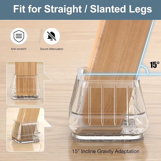 24PCS Square Chair Leg Floor Protectors - Image 4