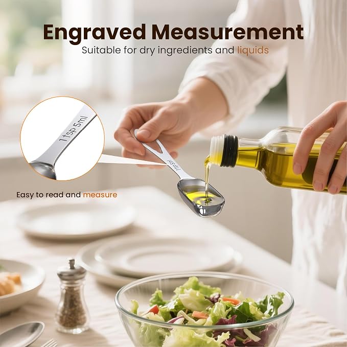 6PCS Narrow Measuring Spoons Set, Stainless Steel Measuring Spoon Fits in Spice - Image 5