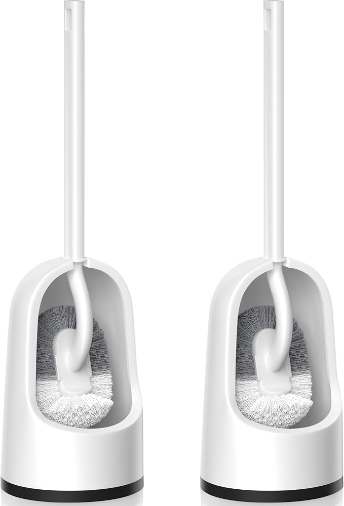 Toilet Brush, 2 Pack Toilet Brush and Holder Set by TRENTI