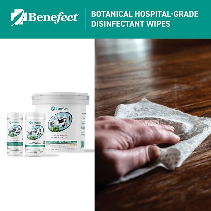 Benefect Botanical Disinfectant Wipes – 1, 500 Sanitizing Wipes. 6 Pack of 250 - Image 2