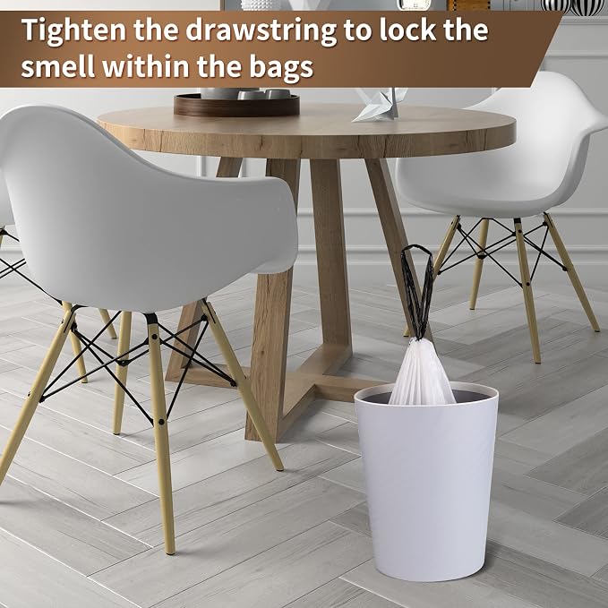 Trash Bags Drawstring Garbage Bags 8 Gallon Thickened Stretchy, Office and - Image 4