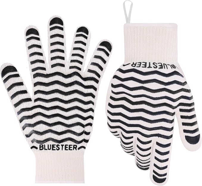 Oven Gloves 932°F Heat Resistant Oven Mitts by BLUESTEER
