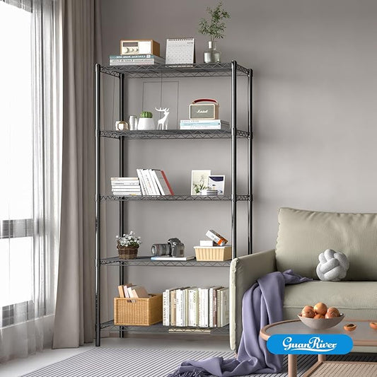 5-Shelf Adjustable Metal Shelf Wire Shelving Unit Storage Rack Display Shelf - Image 2