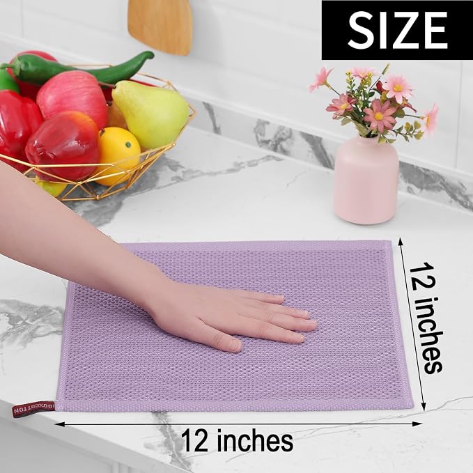 Homaxy 100% Cotton Waffle Weave Kitchen Dish Cloths, Ultra Soft Absorbent Quick - Image 5