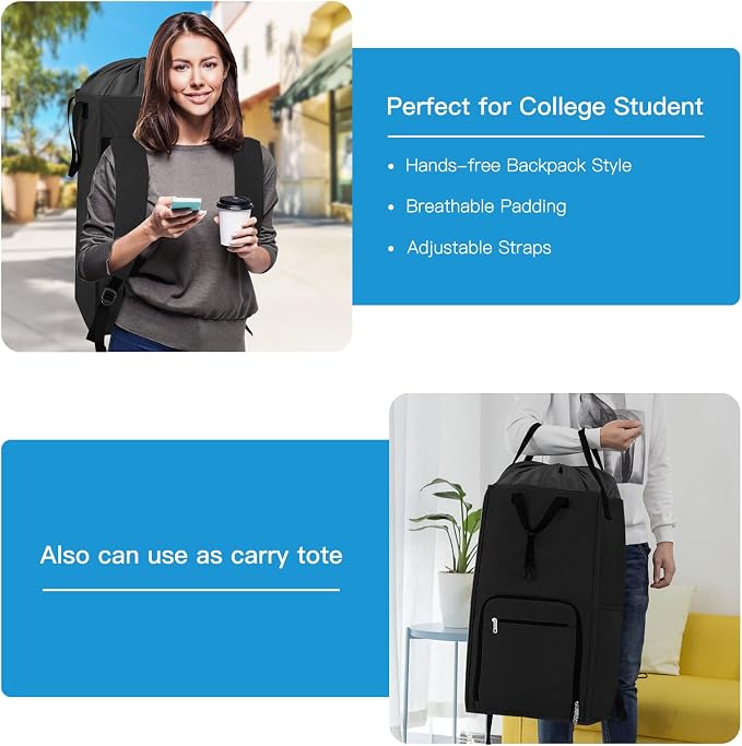 Laundry Backpack Bag, Bukere Extra Large 2 in 1 Laundry Hamper Basket - Image 3