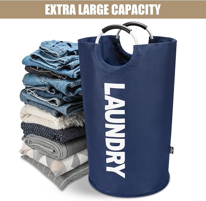 DOKEHOM 90L Large Laundry Basket, Collapsible Laundry Bag, Freestanding Tall - Image 6