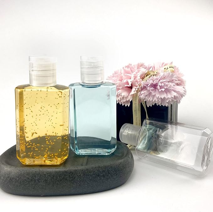 2oz Empty Hand Sanitizer Travel Size Bottles, Refillable Clear Plastic - Image 2