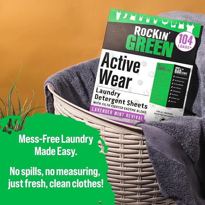 Rockin' Green Active Wear Travel Laundry Detergent Sheets - Image 3