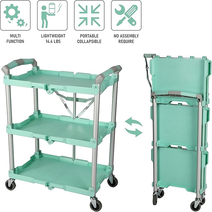 Olympia Tools 89-349 Pack-N-Roll Folding Collapsible Service Cart, 150LB - Image 4