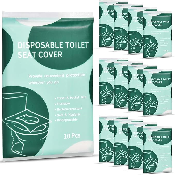 120 Pcs Disposable Flushable Paper Toilet Seat Covers Travel Supplies Essentials by KISEER