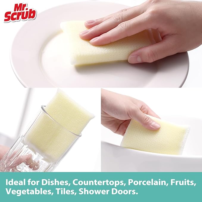 Sponges Kitchen Scrub Dish Sponge Scouring Pad, 6 Pads Cleaning Brush - Image 4