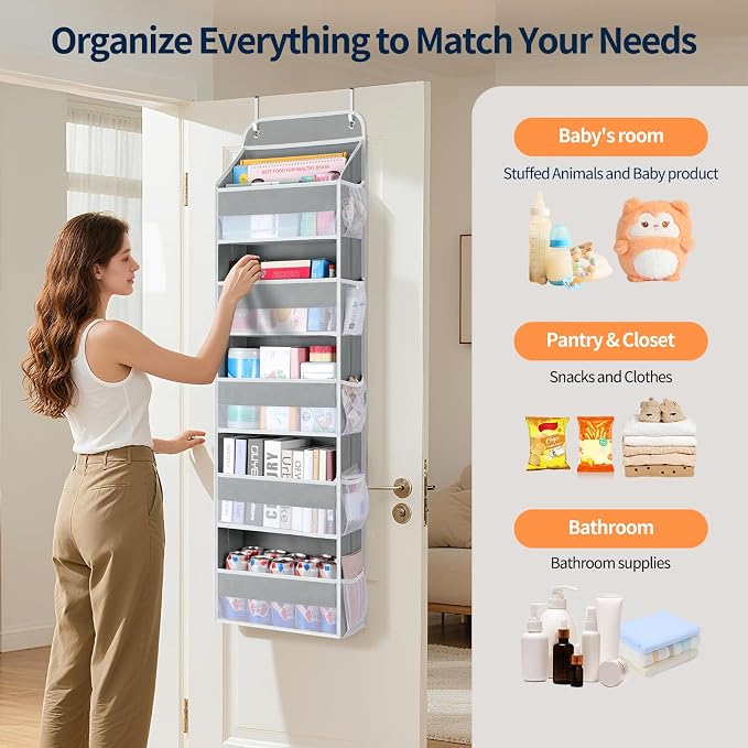 Yecaye Over The Door Organizer Storage, 5-Tier Heavy Duty Door Organizers - Image 6