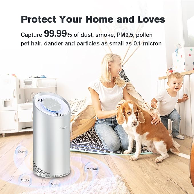 Aluminum Housing Air Purifiers for Home Bedroom Cover 1375ft². Washable - Image 7