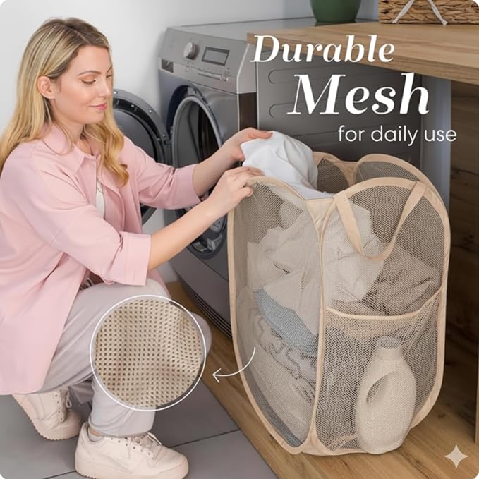 Handy Laundry Collapsible Mesh Pop Up Hamper - Image 5